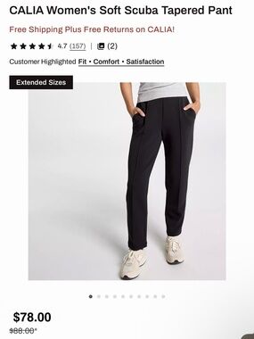 CALIA WOMEN’S SOFT SCUBA TAPARED PANT SMALL